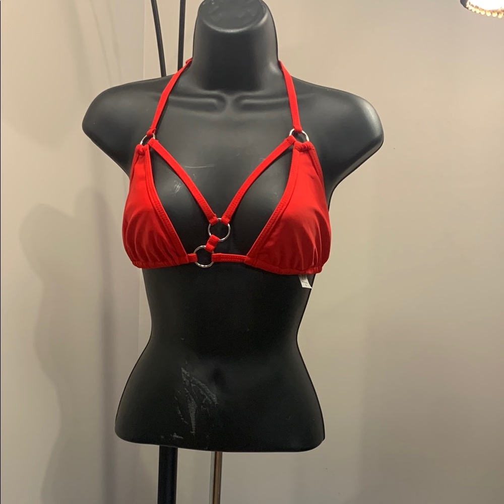 Vibrant Red Strappy Bikini Bottom